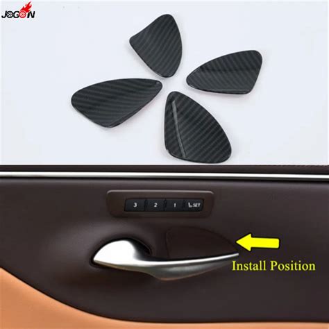 Pcs Carbon Fiber Look Car Interior Side Door Handle Bowl Cover Sticker