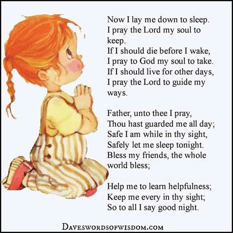 Now I Lay Me Down To Sleep Bedtime Prayers For Kids Prayers For