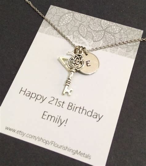 21st Birthday T Key Necklace 21st Birthday Birthday T Etsy