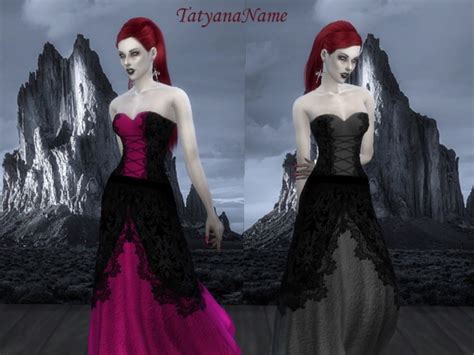 Vampire Lace Dress Var2 At Tatyana Name Sims 4 Updates