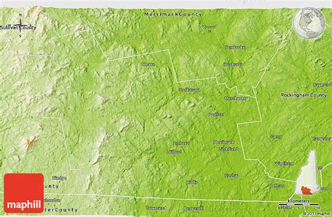 Physical 3d Map Of Hillsborough County