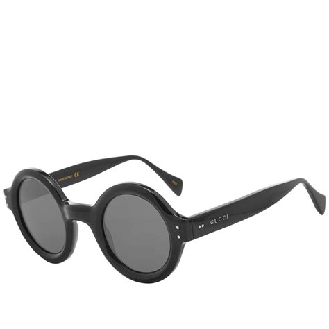 gucci round frame acetate sunglasses black and yellow end ie