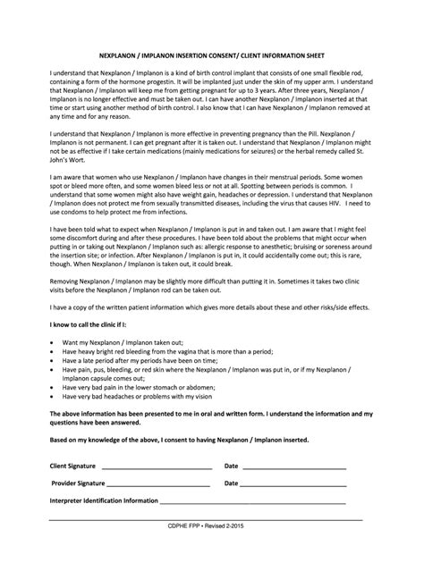 Insertion Consent Client Information Sheet Colorado Fill Out And Sign