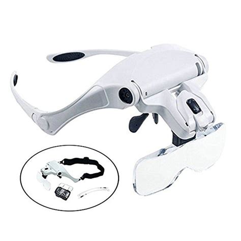 led illuminated head magnifier glasses headband with light headset magnifying glasses hands free