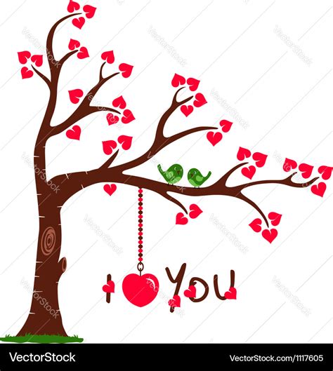 Love Tree With I You Royalty Free Vector Image