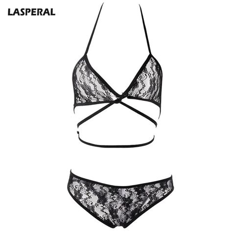 buy lasperal 2018 see through sexy hollow out lace up women bra set lace