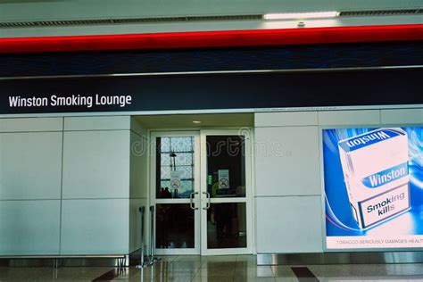 Exterior Of Smoking Room Dubai Airport Uae Editorial Photography