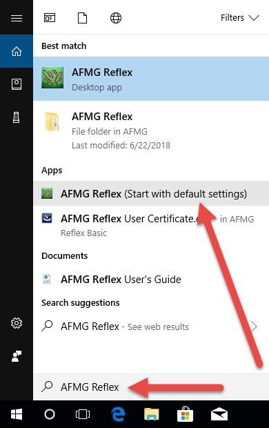 Start Afmg Reflex With Default Settings Afmg Knowledge Base