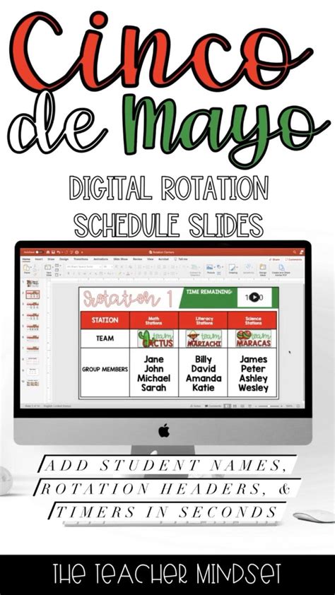 Digital Rotation Schedule Slides Kindergarten Math Center Classroom