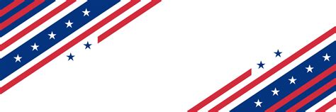 White Blank Banner Template With American Flag Element Usa Flag Banner