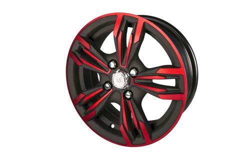 Alloy Alloy Rim Car Mag Wheels Red And Black Round Sports Rim