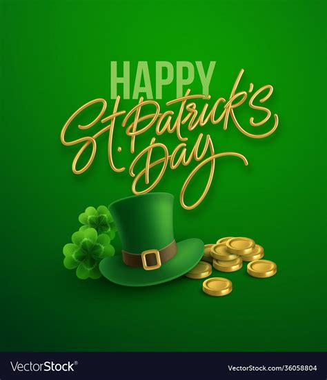 Happy St Patricks Day Greeting Background Vector Image