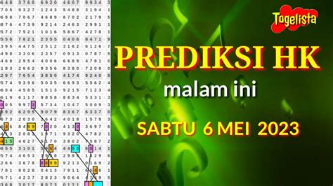 Prediksi Hk Malam Ini Sabtu 6 Mei 2023 Pola Tarikan Paito Hk