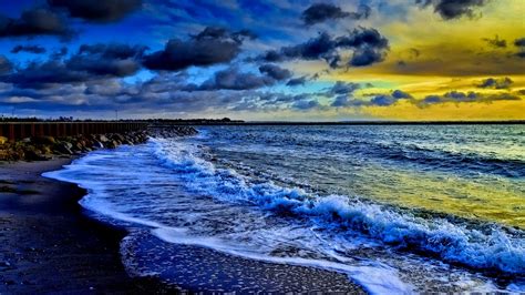 Download Gambar Pemandangan Alam Pantai 1207 Gambar Beach Blue Cloudy