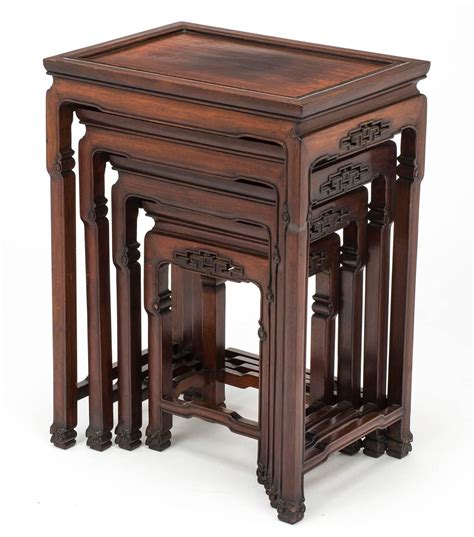 Rosewood Chinese Nesting Tables Set Of Four At 1stdibs