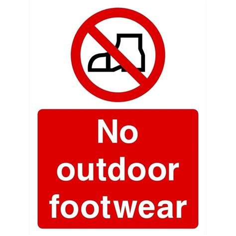 No Outdoor Footwear Sign Water Safety Signs