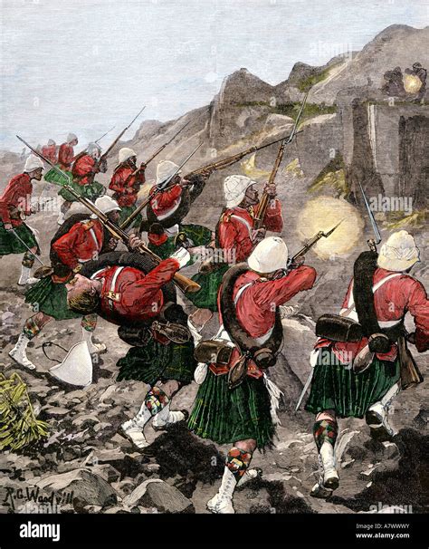 British 92nd Highlanders Skirmish With Dutch Boers In The Transvaal War