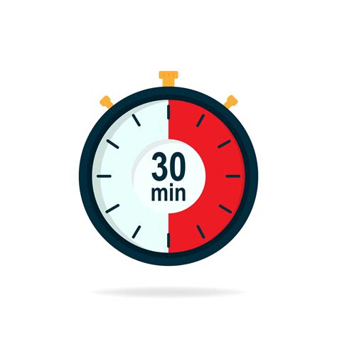 30 minutos Temporizador. cronógrafo símbolo en plano estilo. editable