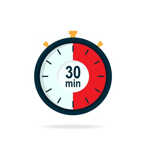 30 Minutos Temporizador Cronógrafo Símbolo En Plano Estilo Editable