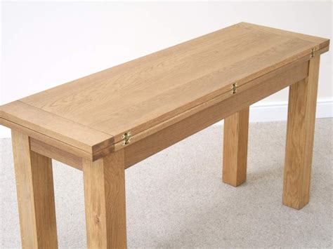 Lichfield Small Flip Top Oak Table 140cm X 45cm Narrow Dinning Table