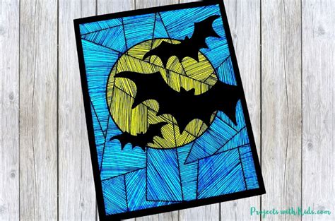 Easy Bat Art Project With Printable Projects With Kids