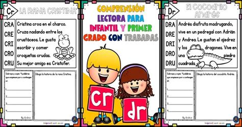 COMPRENSIÓN LECTORA PARA INFANTIL Y PRIMER GRADO CON TRABADAS PORTADA