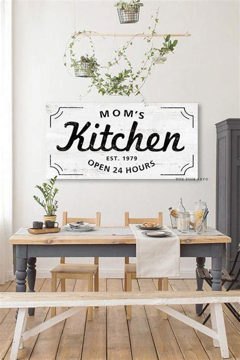 Personalized Kitchen Sign Custom Signs Rustic Canvas Print Dining