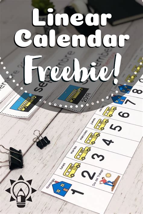 Linear Calendar For Pre K Monthly Freebie Kindergarten Learning