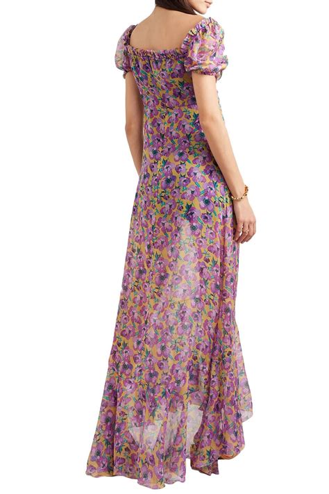 Raquel Diniz Alice Floral Print Silk Chiffon Maxi Dress Sale Up To Off The Outnet