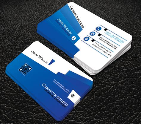 Blue Colour Creative Corporate Business Card Professional Business