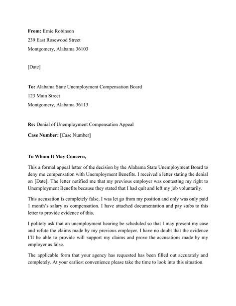 Unemployment appeal letter for disqualification. Letter To Protest Unemployment Benefits / Free Unemployment Verification Letter Sample With ...