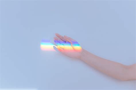 Aesthetic Blue Hand Hands Rainbow Image 3052746 By Agredna On