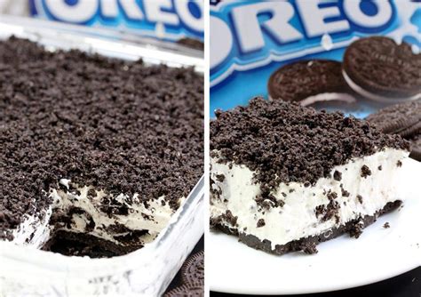 Using a rubber spatula, gently stir in. The first layer is made of Oreo cookies and butter, than comes frozen layer of cream chees… in ...