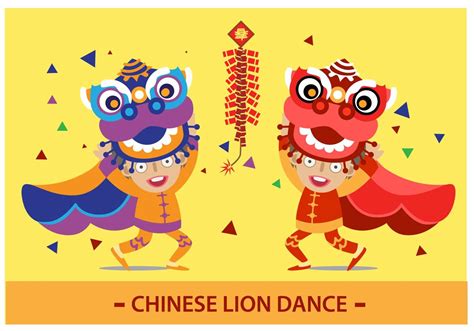Chinese Lion Dance 100950 Vector Art At Vecteezy