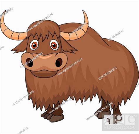 Cartoon Musk Ox Isolated On White Background Stock Vector Vector And