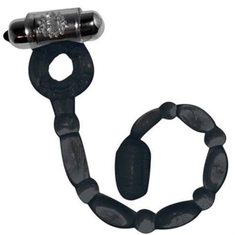 Hung Deep Snake Vibrating Anal Beads And Cock Ring Black Sex Toys At