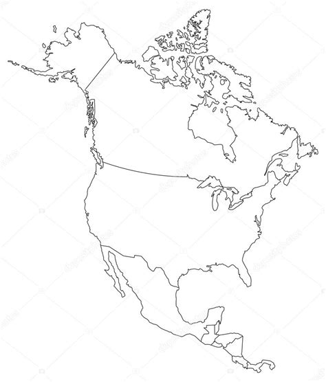 Slepá Mapa Severní Ameriky — Stock Vektor © Delpieroo 51647491