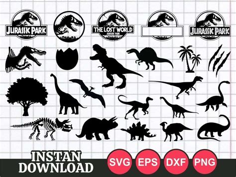 Jurassic World Park Svg Bundle Files For Cricut Silhouette Jurassic