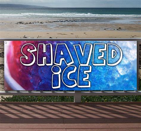 Shaved Ice 13 Oz Heavy Duty Vinyl Banner Sign With Metal Grommets New