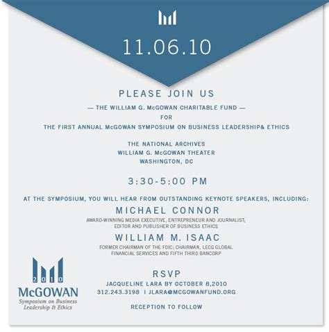 Sample Business Luncheon Invitation Michael Connor To Keynote Mcgowan