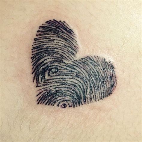Fingerprints In The Shape Of A Heart Tattoo Fingerprint Tattoos