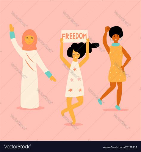 Three Protesting Women Royalty Free Vector Image