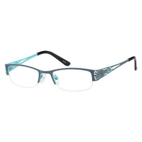 Zenni Womens Rectangle Prescription Eyeglasses Half Rim Gray Stainless Steel Eyeglasses For