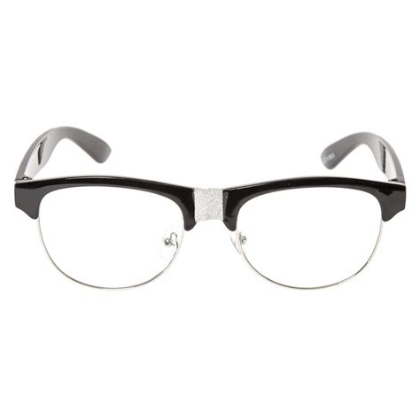 Black Retro Silver Taped Nerd Glasses Claires Us