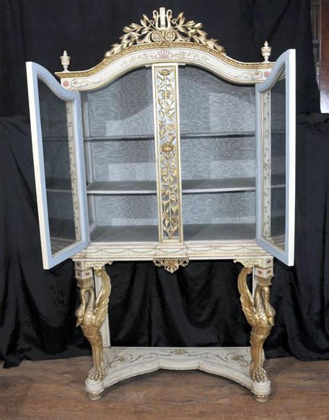 Antique Empire Painted Display Cabinet Bijouterie French