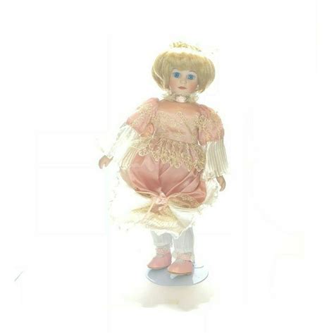 Vintage Porcelain Doll Blonde Hair Dress Etsy
