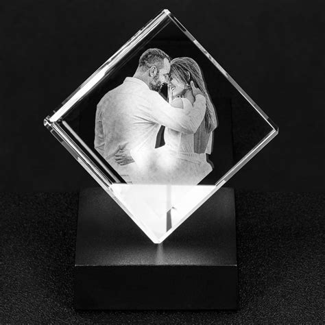 Cristal foto cubo 3D láser grabado vidrio personalizado Etsy España