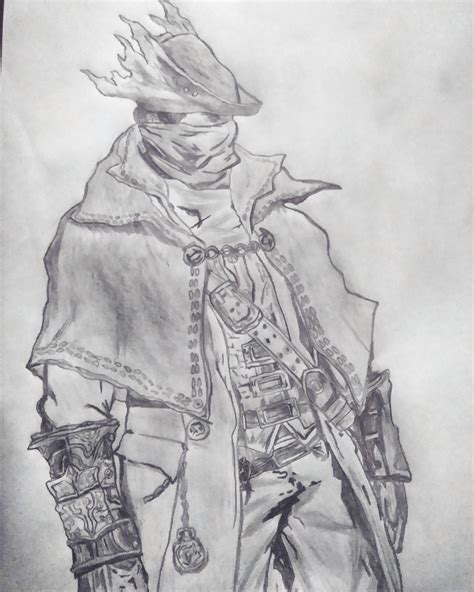 My Draw Of A Hunter From Bloodborne Based On The Oficial Artwork