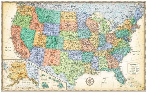 Classic Edition Us Wall Maps Wall Maps United States Map Framed Maps