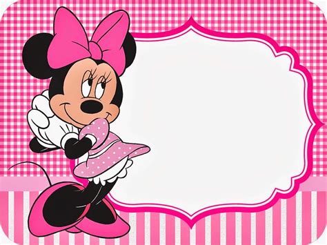 Minnie Cuadros Rosa Invitaciones Y Etiquetas Para Candy Bar Para